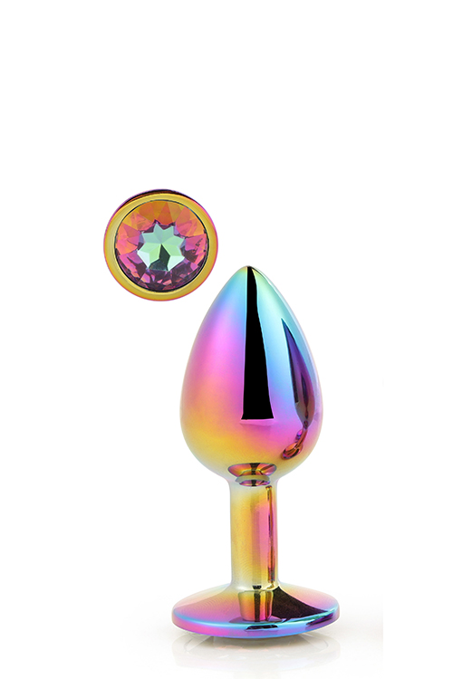 Dt21782 Райдужна анальна пробка GLEAMING LOVE MULTICOLOUR PLUG MEDIUM