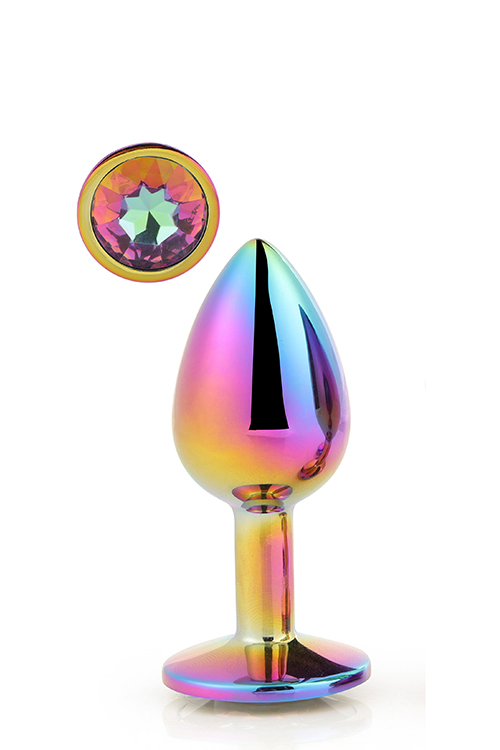 DT21783 Радужная анальная пробка GLEAMING LOVE MULTICOLOUR PLUG LARGE