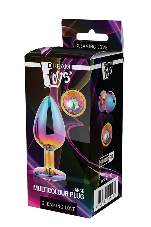DT21783 Радужная анальная пробка GLEAMING LOVE MULTICOLOUR PLUG LARGE