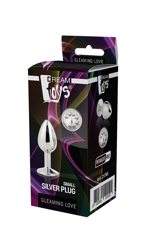 Dt21785 анальна пробка з каменем GLEAMING LOVE SILVER PLUG SMALL
