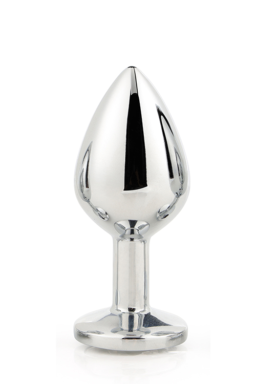 Dt21786 анальна пробка з каменем GLEAMING LOVE SILVER PLUG MEDIUM