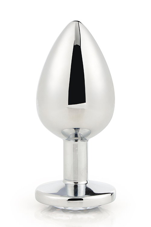 Dt21787 анальна пробка з каменем GLEAMING LOVE SILVER PLUG LARGE