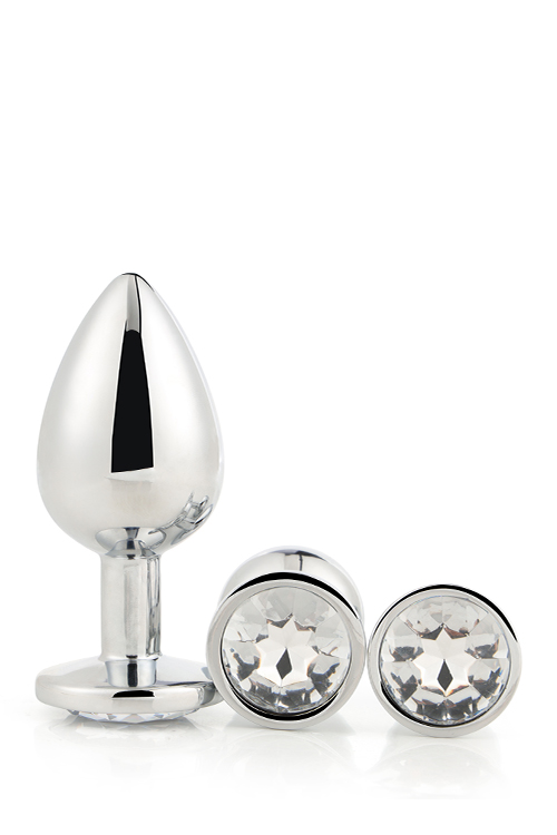 Набір анальних пробок Dream Toys GLEAMING LOVE SILVER PLUG SET