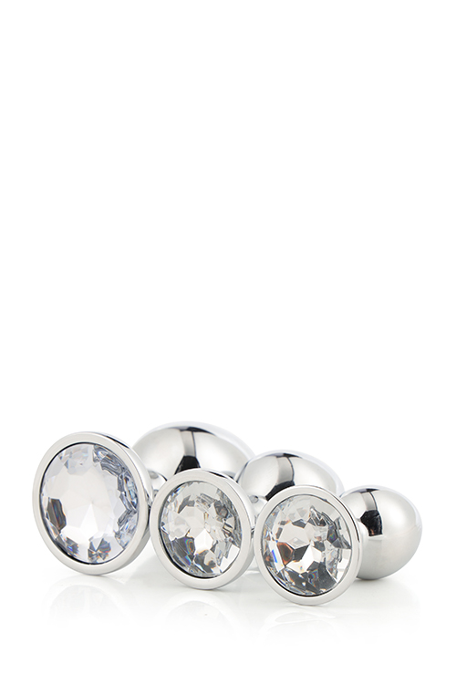 Набір анальних пробок Dream Toys GLEAMING LOVE SILVER PLUG SET