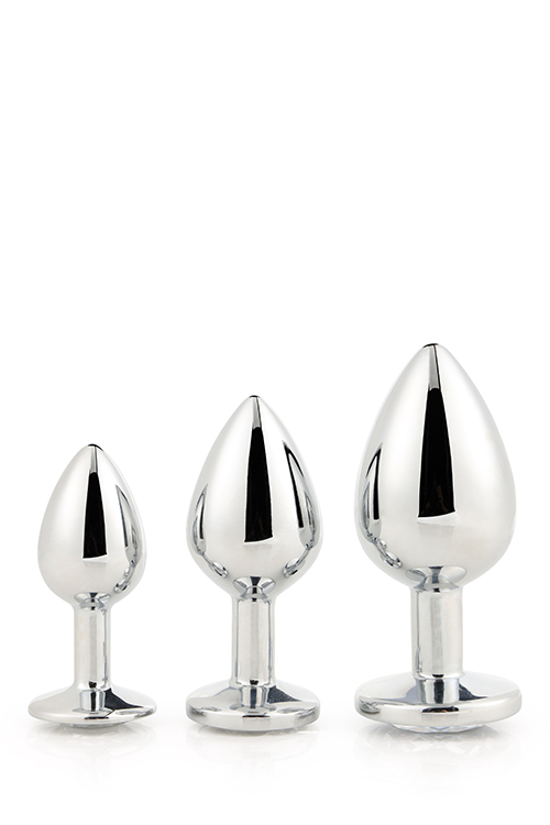 Набір анальних пробок Dream Toys GLEAMING LOVE SILVER PLUG SET
