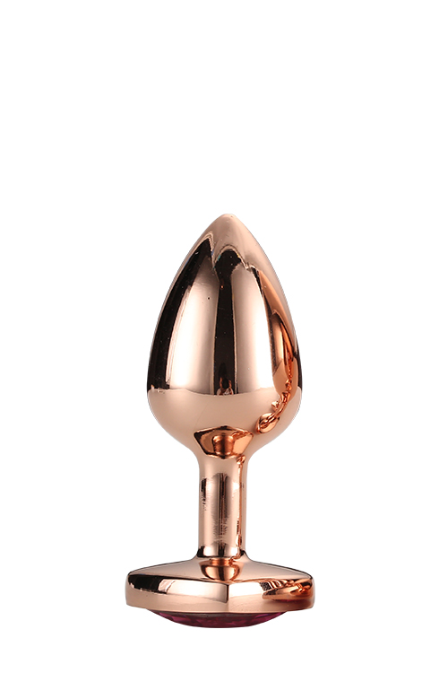 Dt21789 анальна пробка з серцем GLEAMING LOVE ROSE GOLD PLUG SMALL