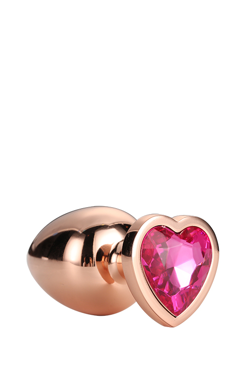 Dt21789 анальна пробка з серцем GLEAMING LOVE ROSE GOLD PLUG SMALL