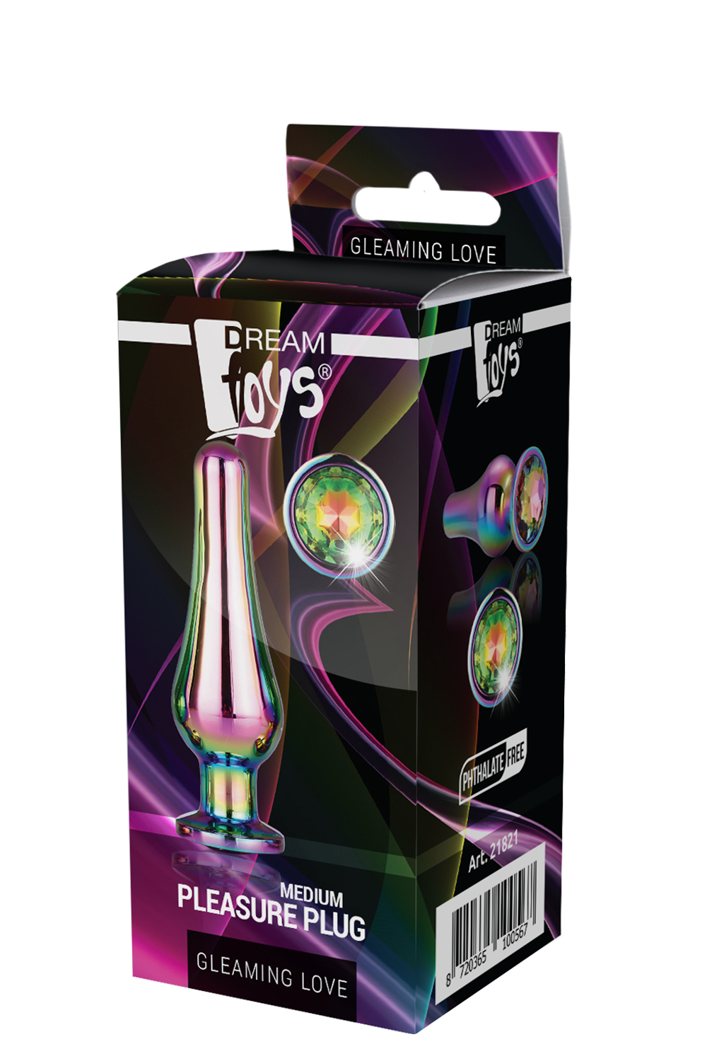 DT21821 Анальная пробка конической формы Dream Toys GLEAMING LOVE COLOURED PLEASURE PLUG M