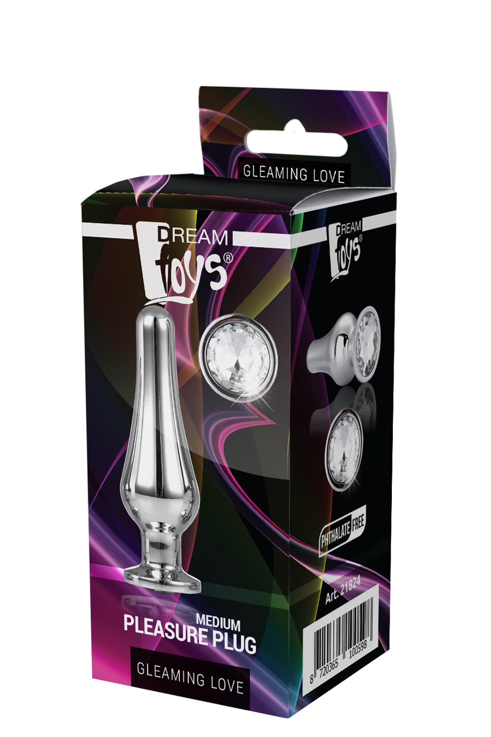 DT21824 Анальная пробка конической формы Dream Toys GLEAMING LOVE SILVER PLEASURE PLUG M