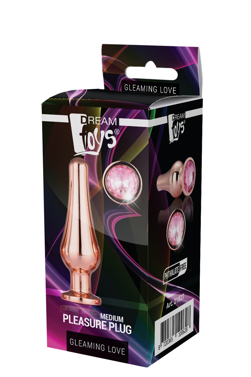 DT21827 Анальная пробка конической формы Dream Toys GLEAMING LOVE ROSE GOLD PLEASURE PLUG M