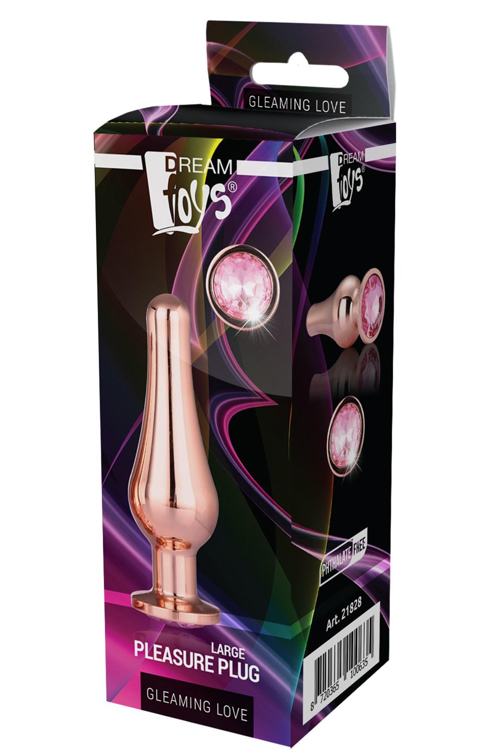DT21828 анальна пробка конічної форми Dream Toys GLEAMING LOVE ROSE GOLD PLEASURE PLUG L