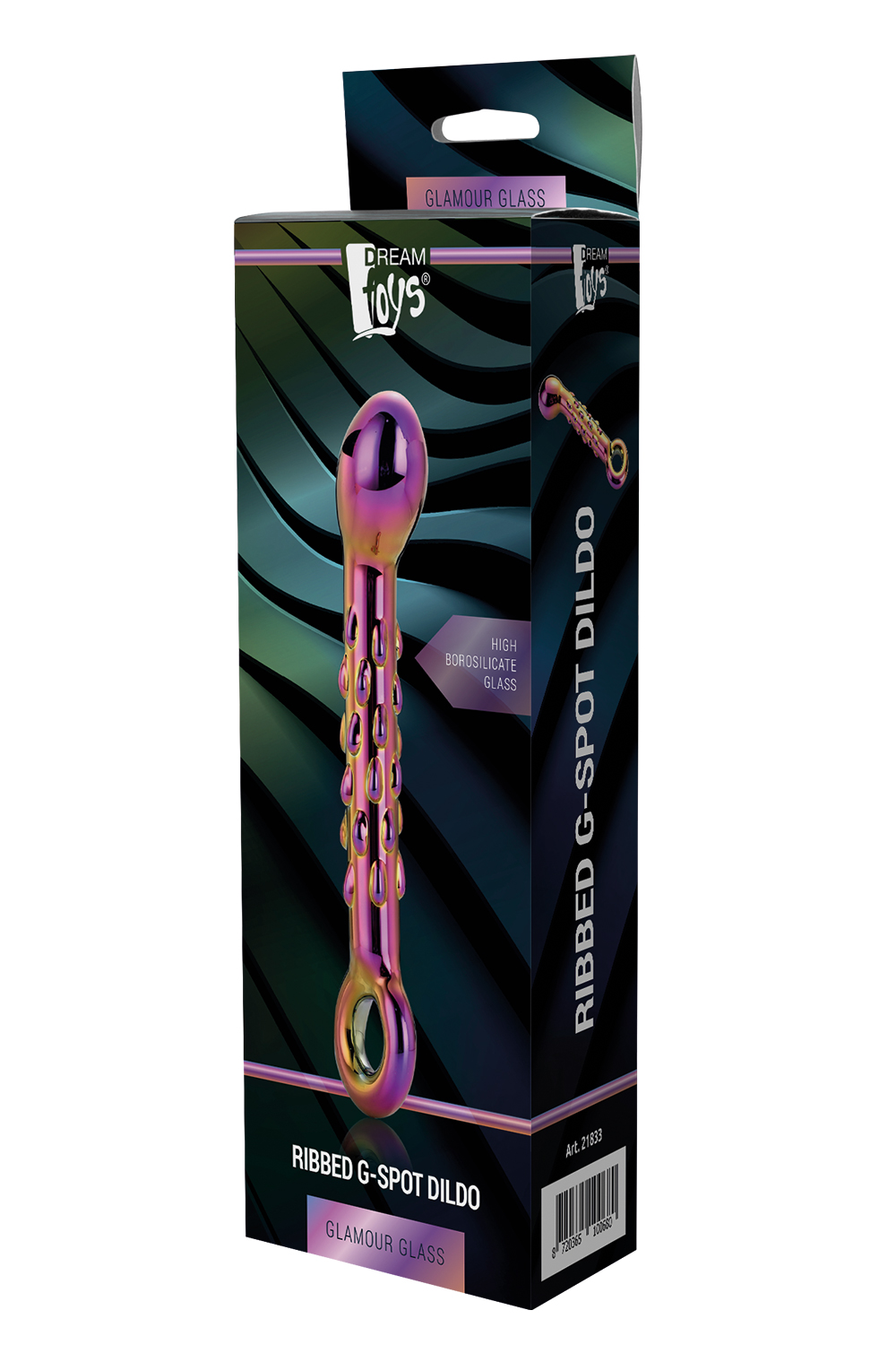 Dt21833 скляний фалоімітатор Dream Toys GLAMOUR GLASS RIBBED G-SPOT DILDO