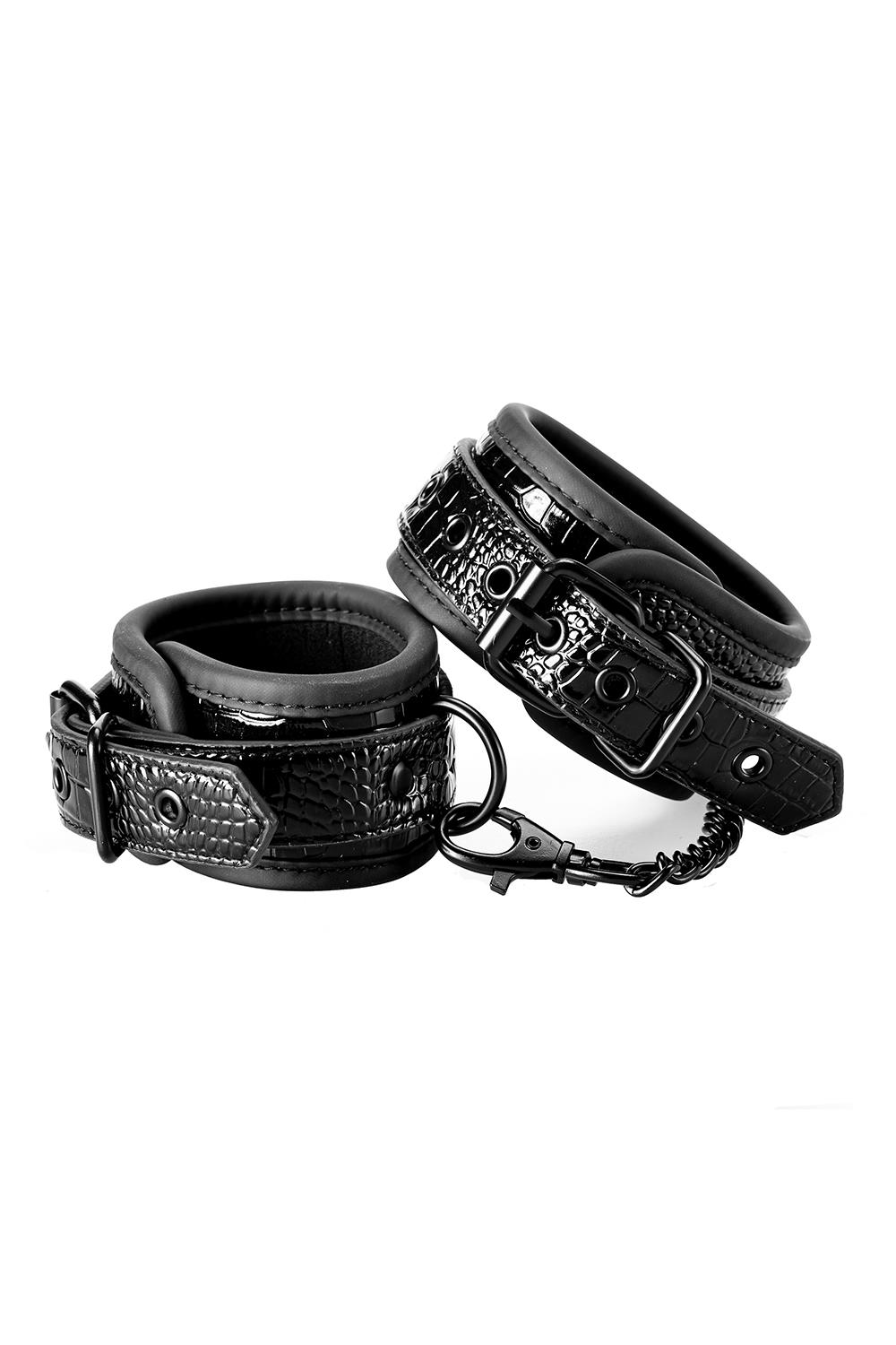 Кайдани BLAZE LUXURY ANKLE cuff CROCO BLACK