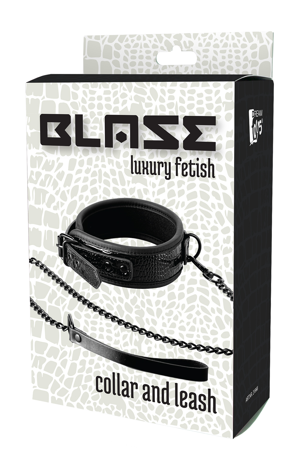 Нашийник з повідцем BLAZE LUXURY COLLAR AND LEASH CROCO BLACK