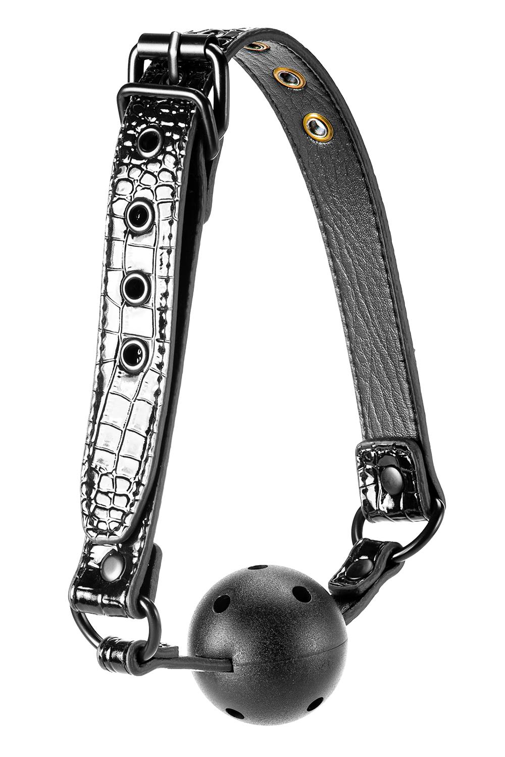 Кляп 4,7 см BLAZE LUXURY BALL GAG CROCO BLACK