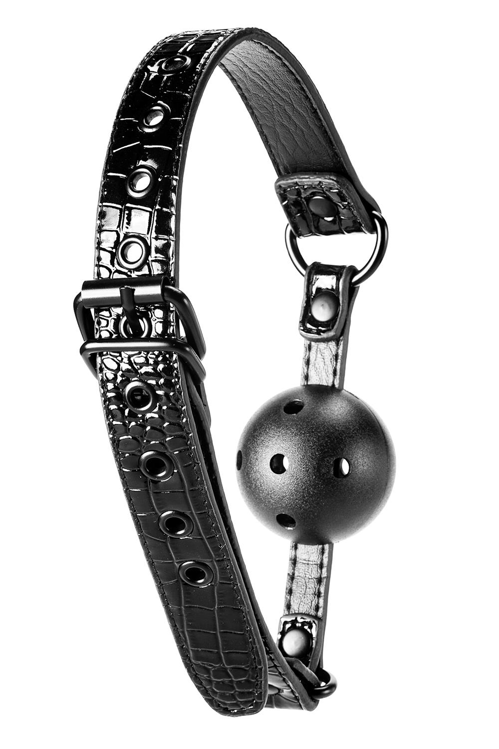 Кляп 4,7 см BLAZE LUXURY BALL GAG CROCO BLACK