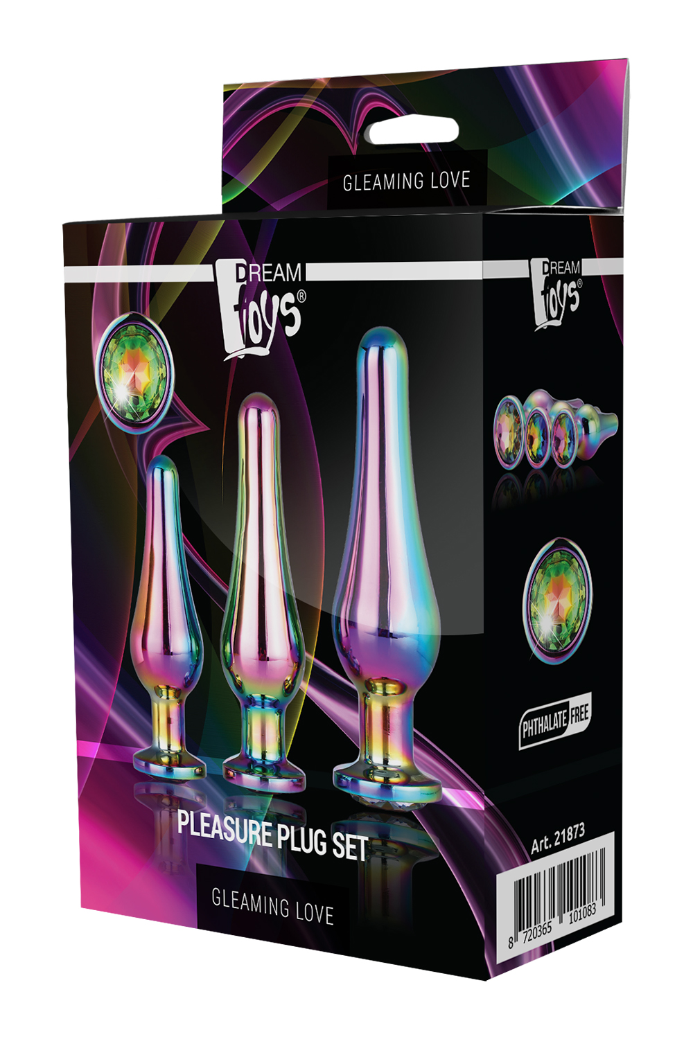 DT21873 набір анальних пробок конічної форми Dream Toys GLEAMING LOVE PLEASURE SET MULTICOLOUR