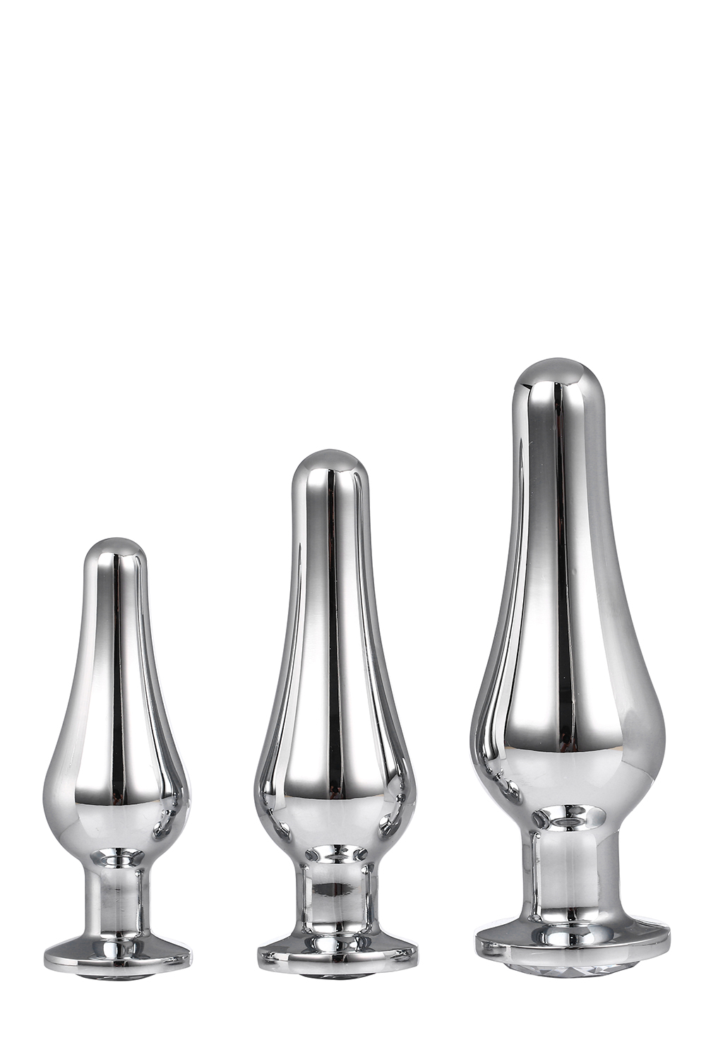 DT21874 набір анальних пробок конічної форми Dream Toys GLEAMING LOVE PLEASURE SET SILVER