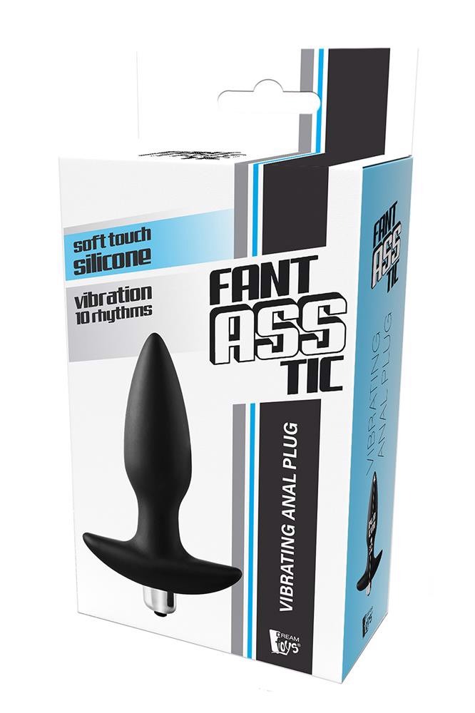 Анальна пробка Dreamtoys FantASSstic з віброкулею, чорна
