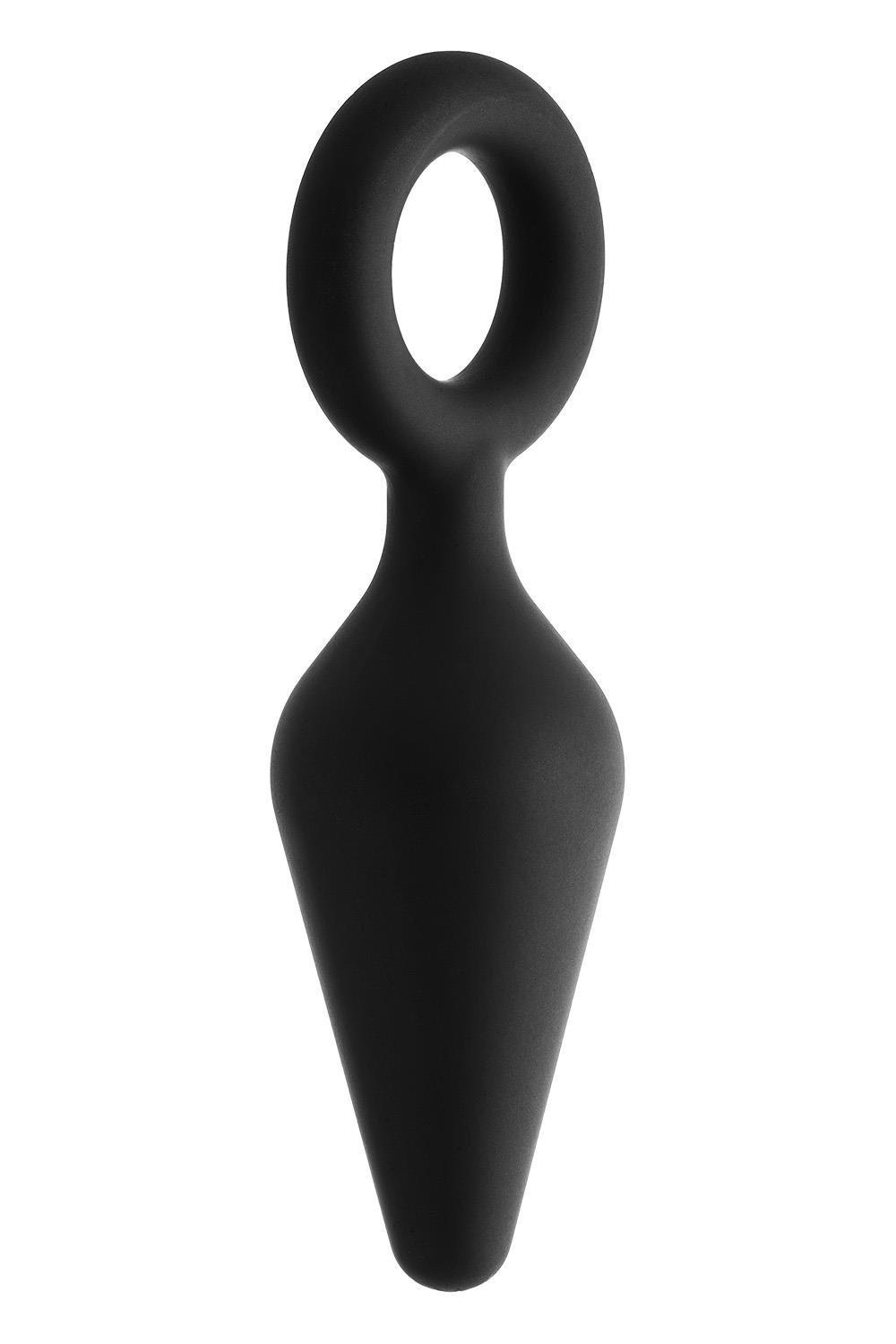 Анальная пробка черная Dreamtoys FANTASSTIC с кольцом, Medium