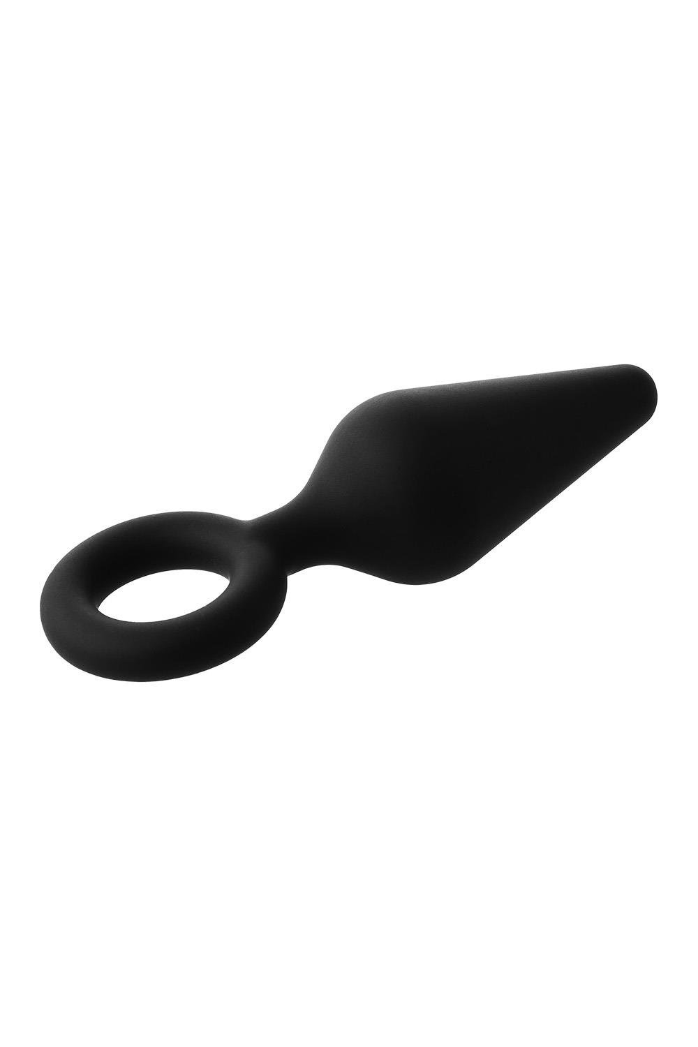 Анальная пробка черная Dreamtoys FANTASSTIC с кольцом, Medium