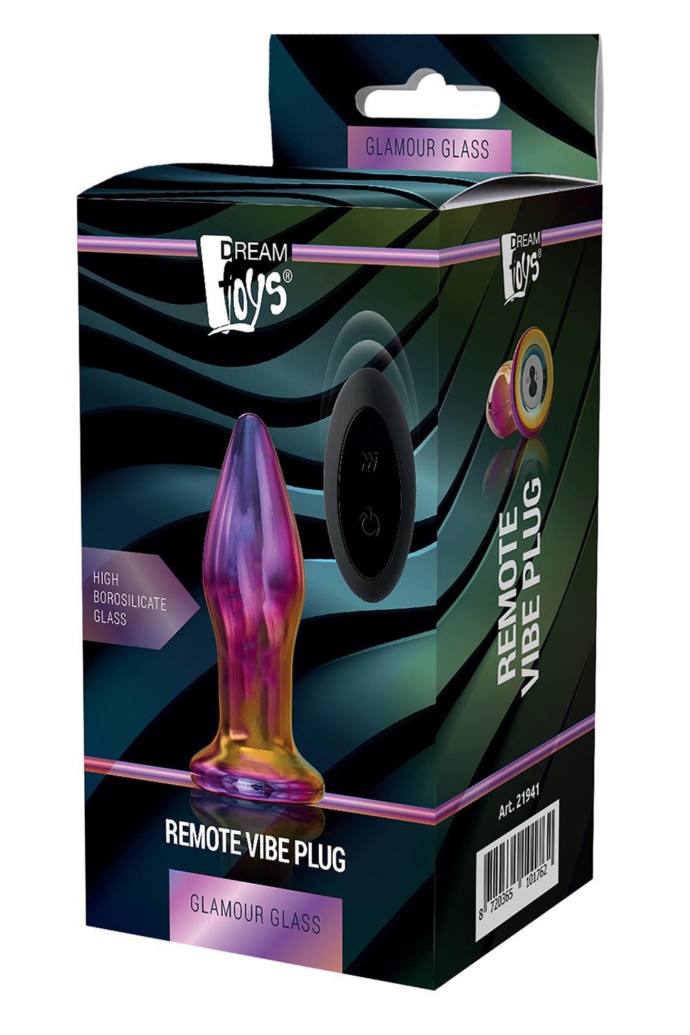 Анальна пробка із вібрацією скляна Dream Toys GLAMOUR GLASS PLUG