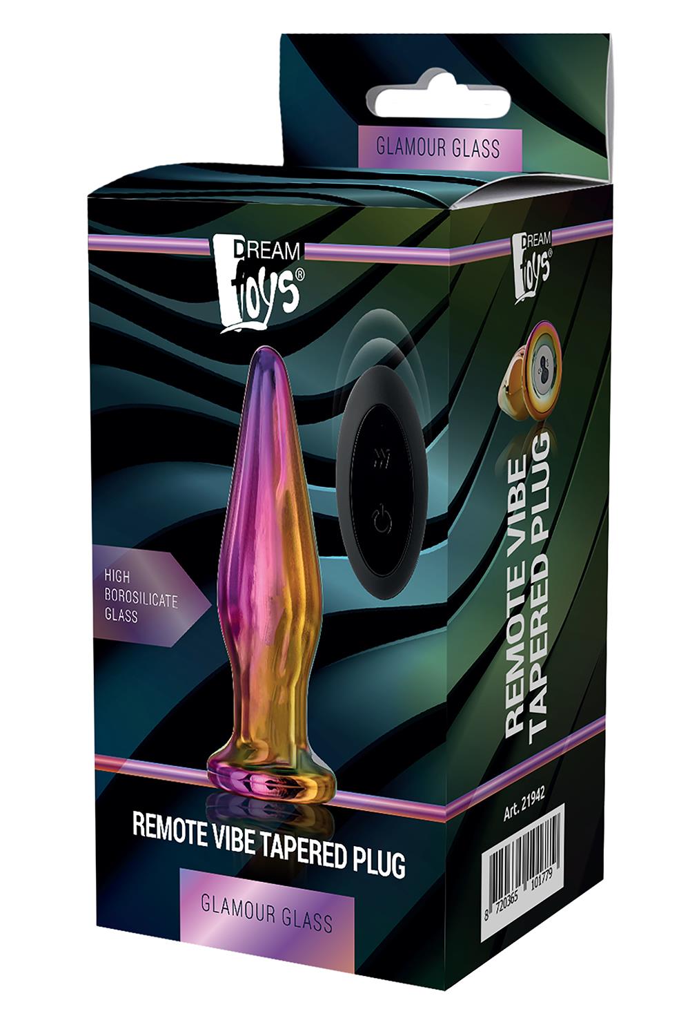 Анальна пробка з вібрацією скляна конусна Dream Toys GLAMOUR GLASS