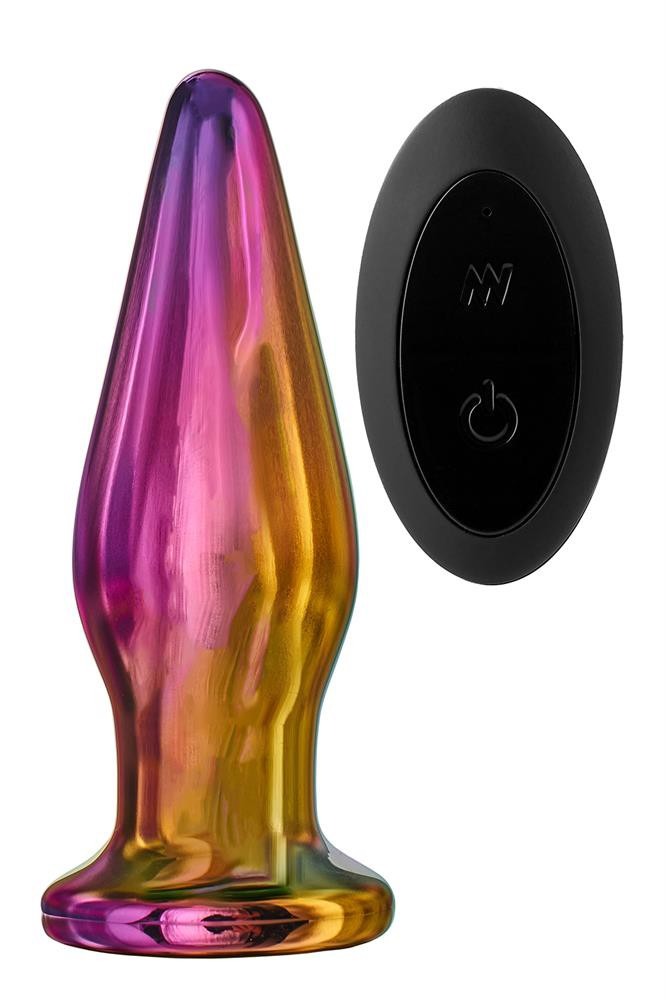 Анальна пробка з вібрацією скляна конусна Dream Toys GLAMOUR GLASS