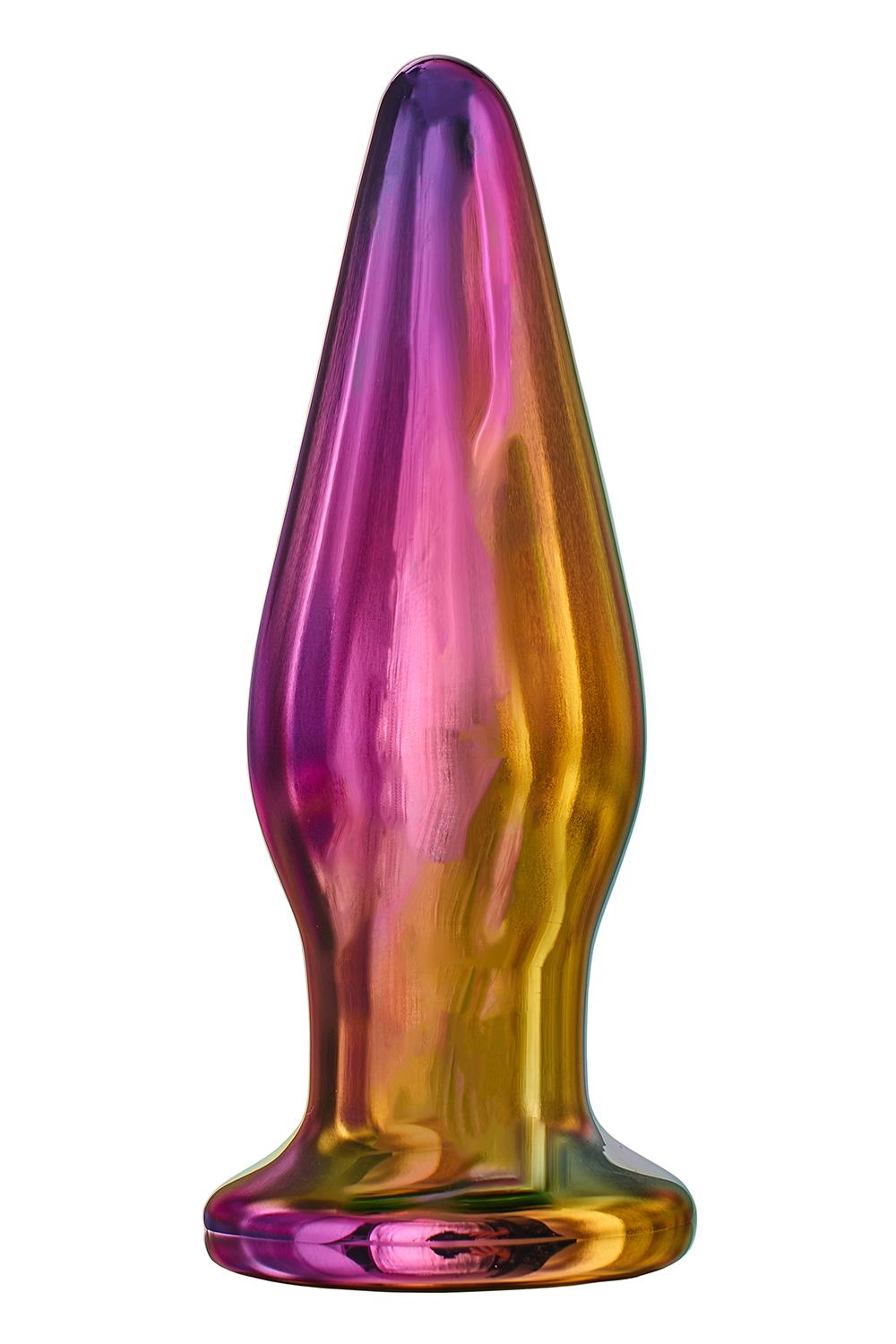 Анальна пробка з вібрацією скляна конусна Dream Toys GLAMOUR GLASS