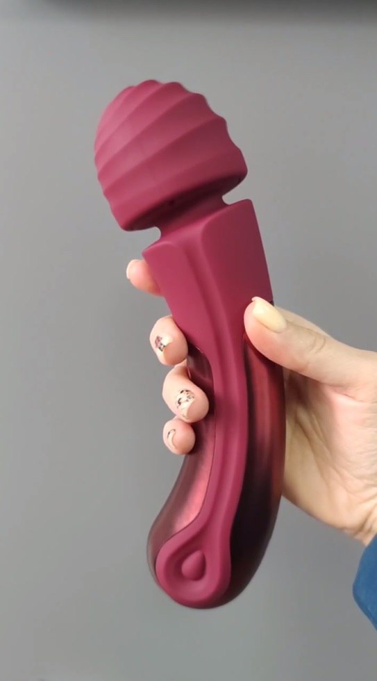 Вібратор мікрофон Dream Toys Dinky Curved Wand Jacky O бордовий