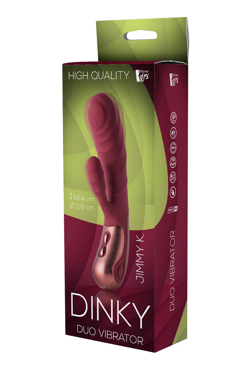 Двойной вибратор рельефный Dream Toys Dinky Duo Vibrator Jimmy K, бордовый