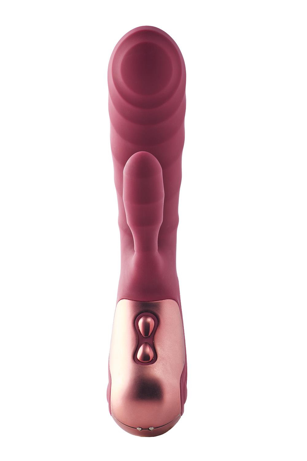 Двойной вибратор рельефный Dream Toys Dinky Duo Vibrator Jimmy K, бордовый