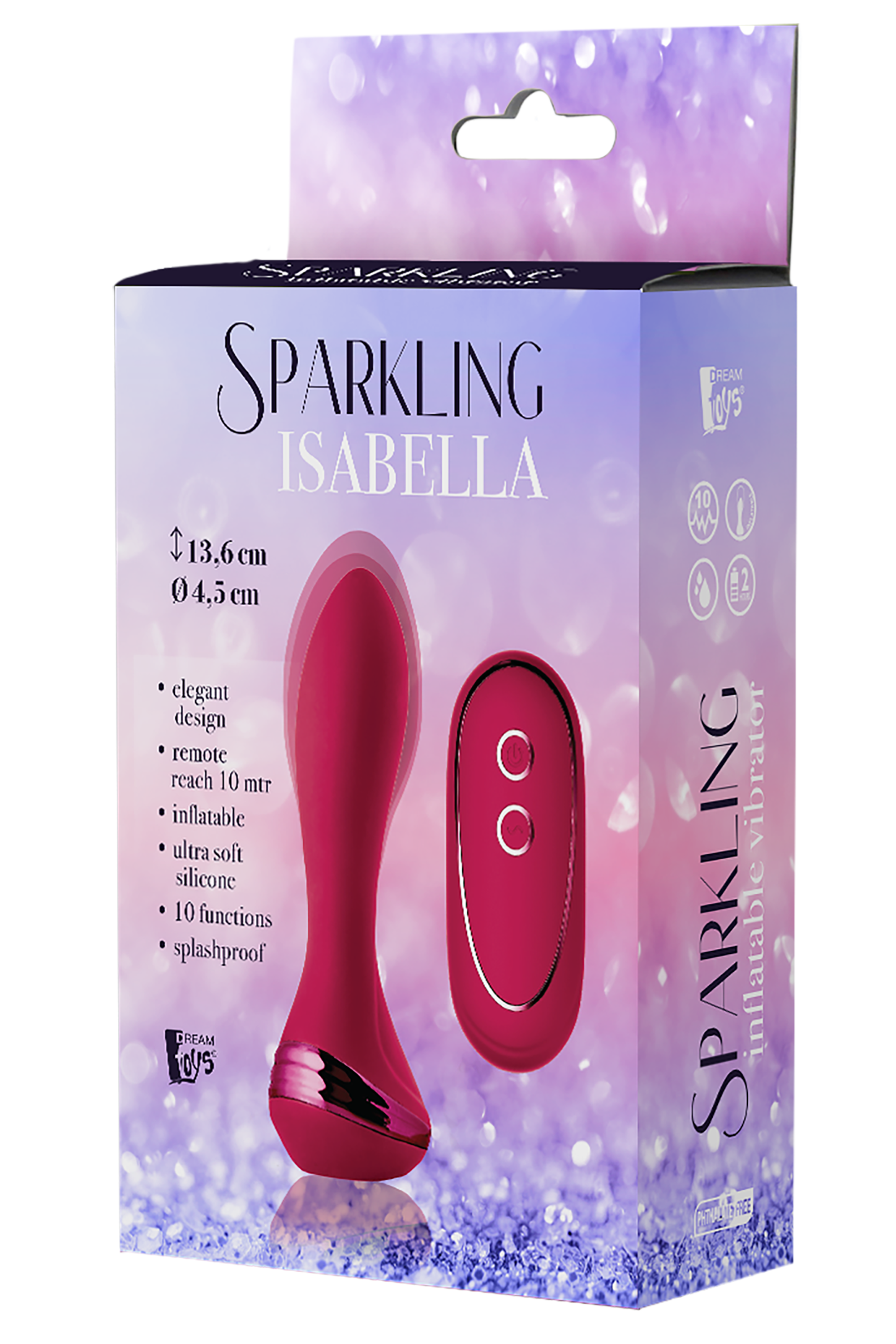 Надувний анальний затор із вібрацією Dream Toys SPARKLING INFLATABLE ISABELLA
