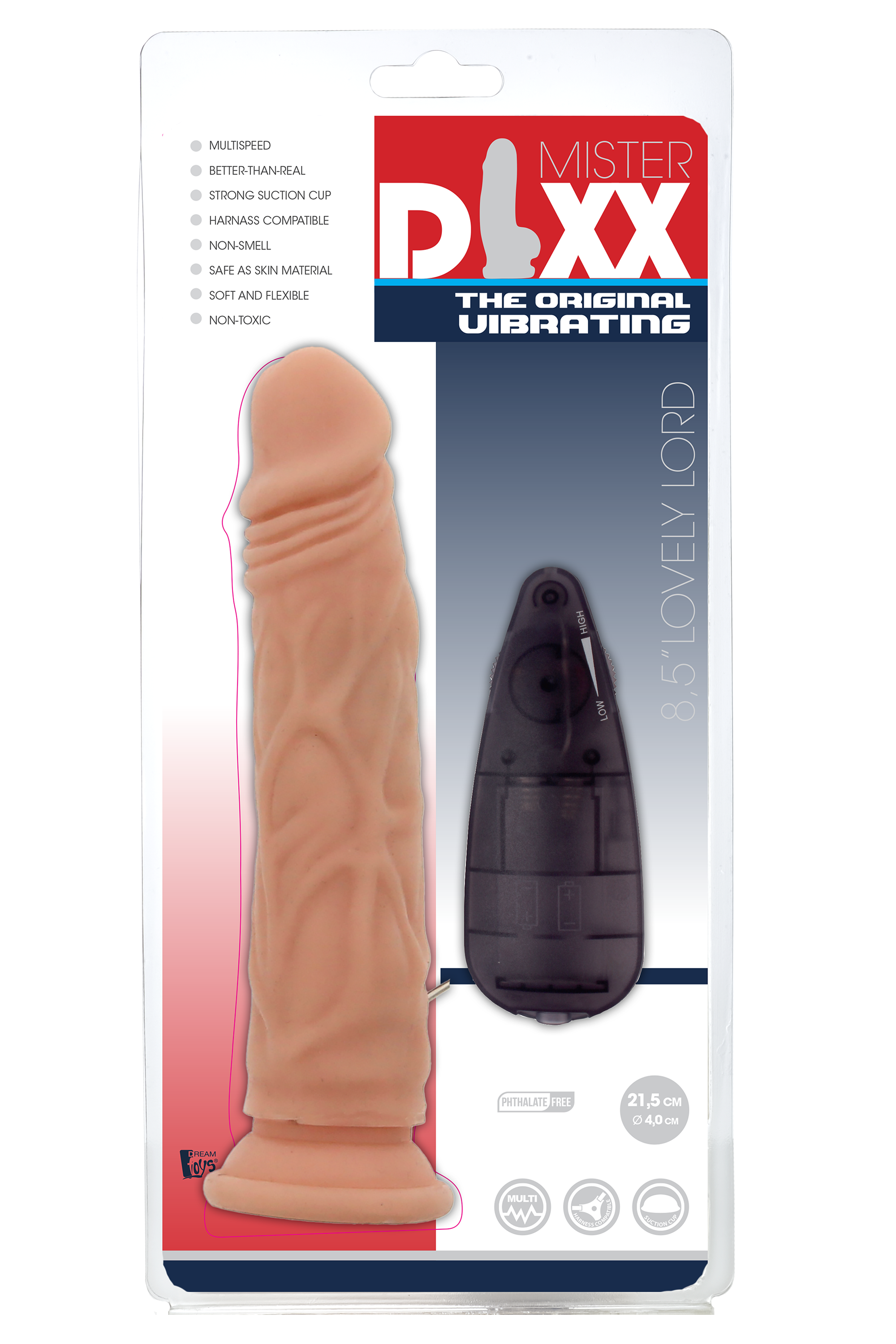 Вібратор з пультом керування MR.DIXX LOVELY LORD 8,5' VIBRATING DILDO