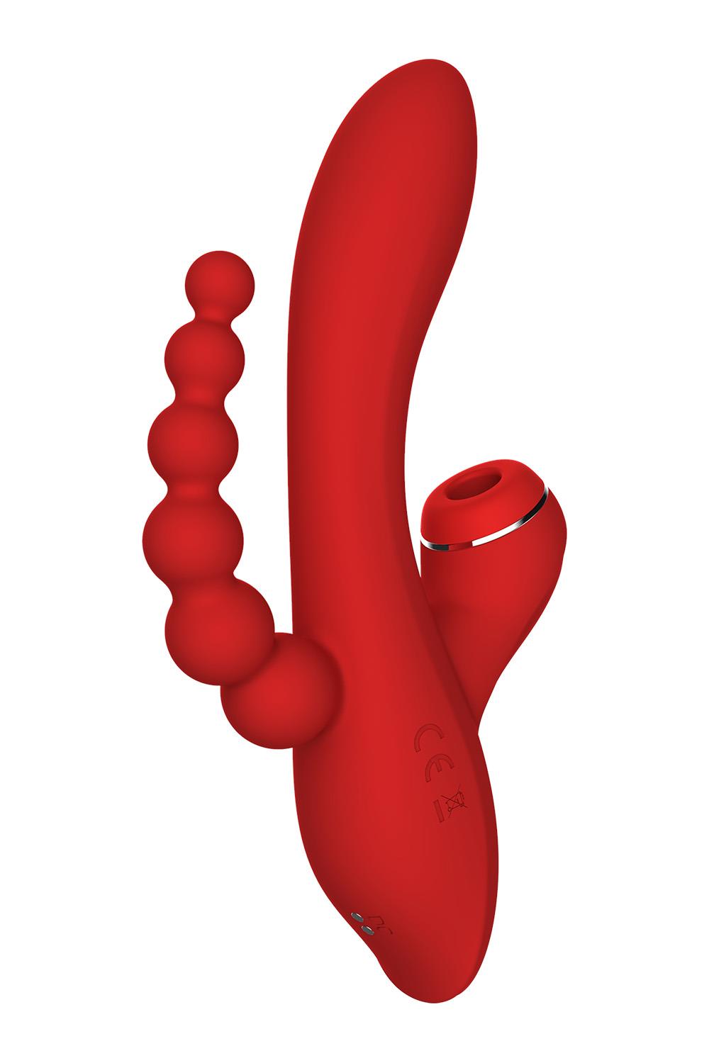 Потрійний вібратор із вакуумною стимуляцією Dream Toys RED REVOLUTION ANNA