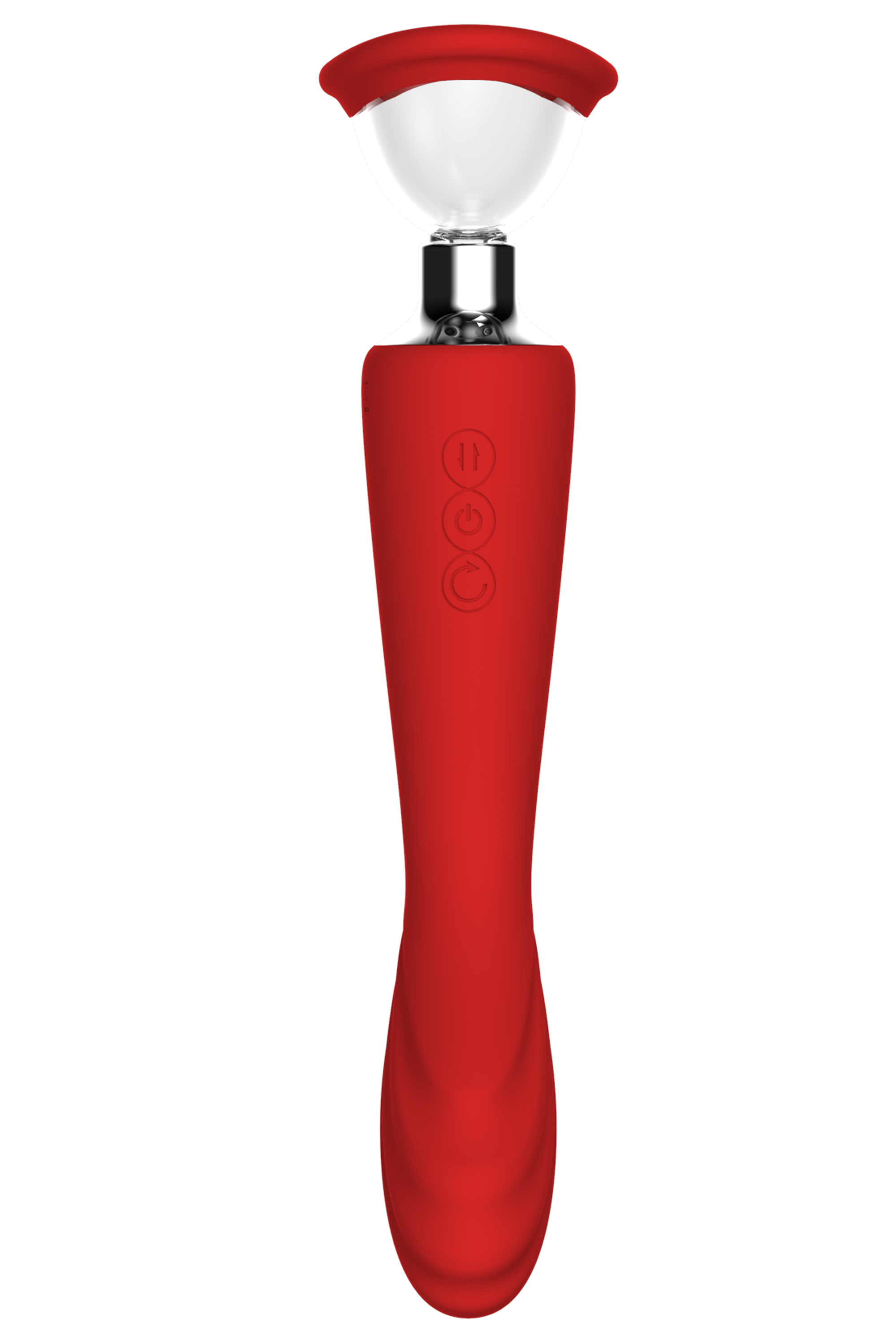 Подвійний вібратор з 2 вакуумними насадками Dream Toys RED REVOLUTION GEORGIA