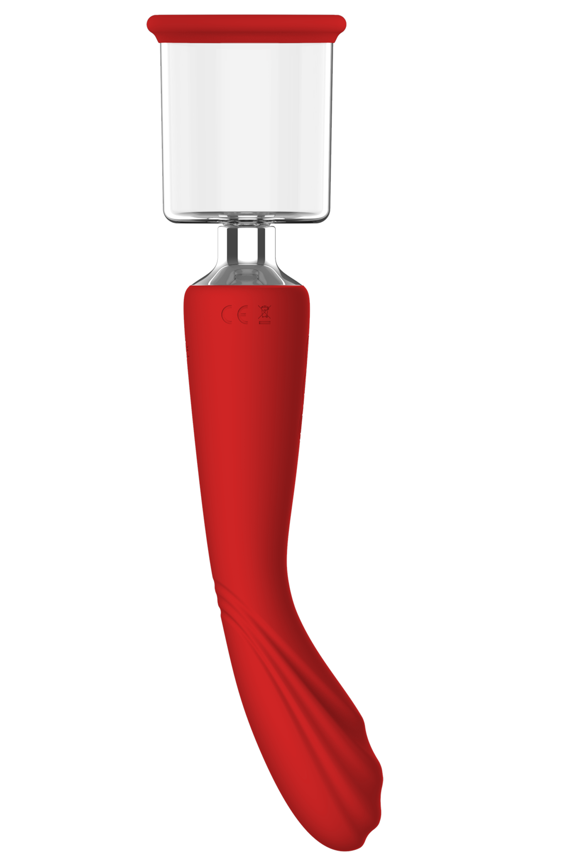 Подвійний вібратор з 2 вакуумними насадками Dream Toys RED REVOLUTION GEORGIA