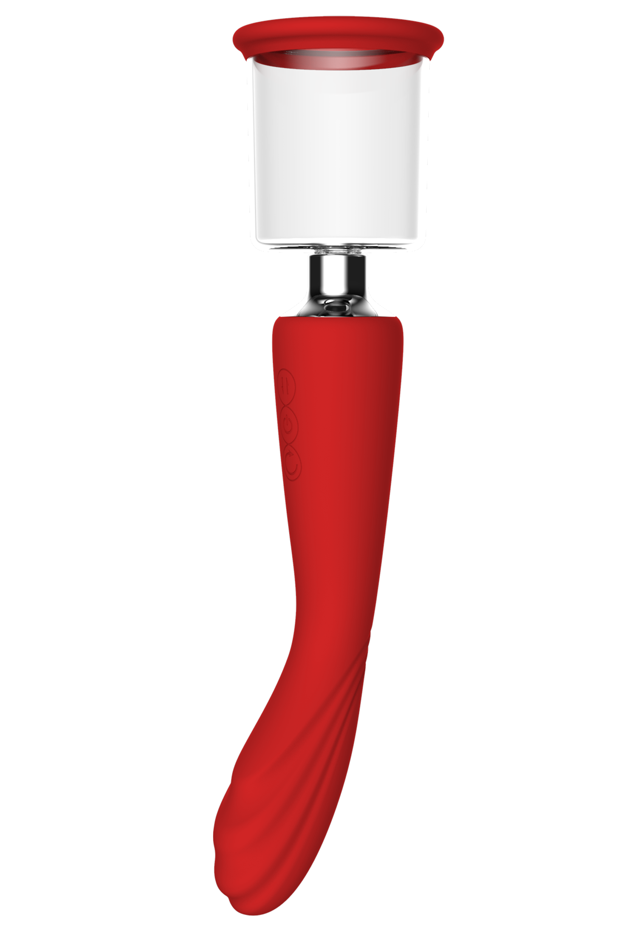 Подвійний вібратор з 2 вакуумними насадками Dream Toys RED REVOLUTION GEORGIA
