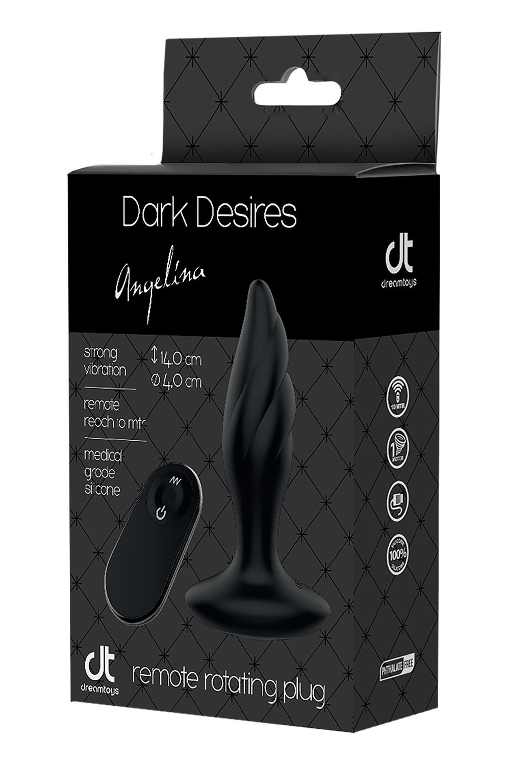 Хвиляста анальна пробка з пультом керування Dream Тoys Dark Desires Angelina чорна