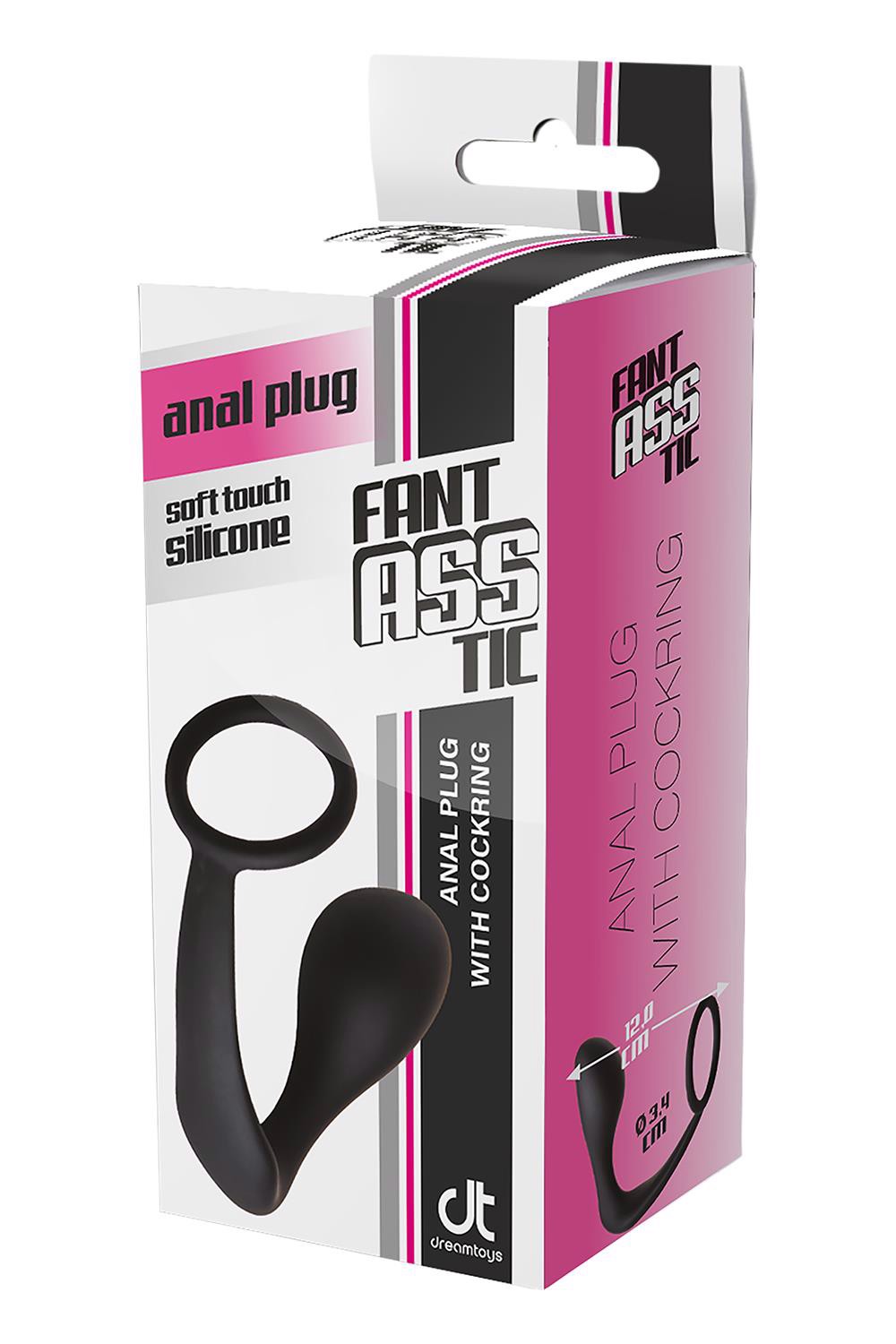 Анальна пробка з еррекційним кільцем FANTASSTIC ANAL PLUG WITH COCKRING BLACK