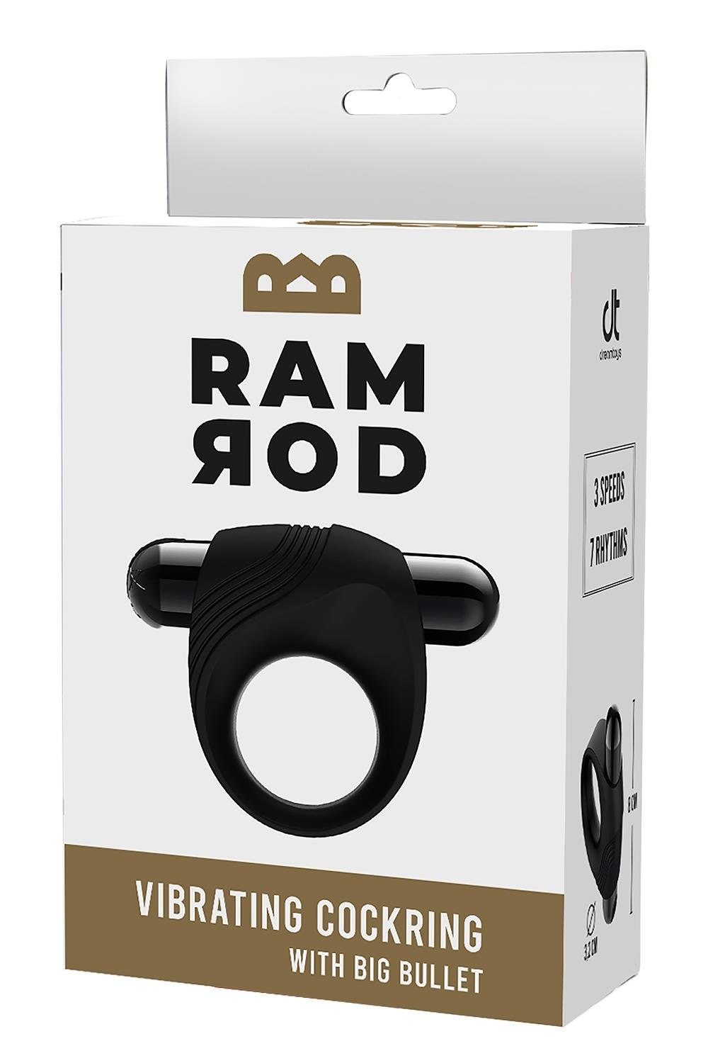 Ерекційне кільце з вібрацією Dream Toys Ramrod чорне, 8 х 3.2 см