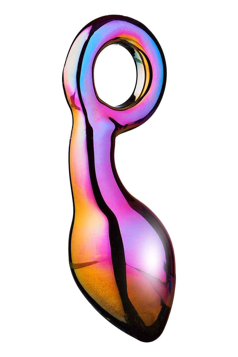 Анальний плаг із боросилікатного скла GLAMOUR GLASS CHUNKY RING PLUG