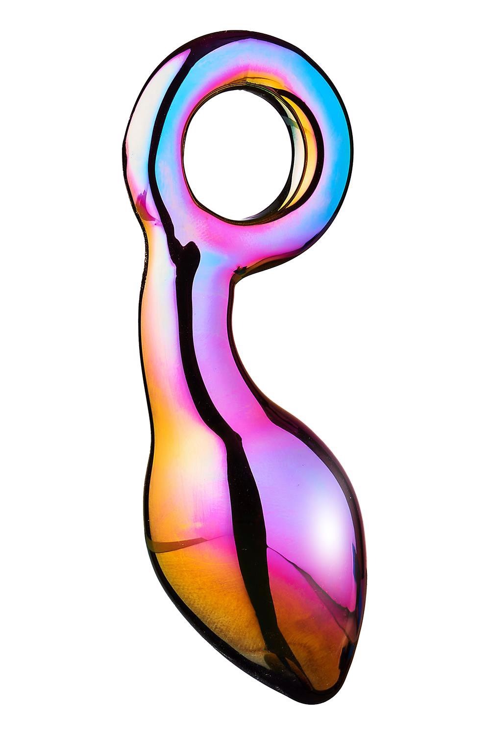 Анальний плаг із боросилікатного скла GLAMOUR GLASS CHUNKY RING PLUG