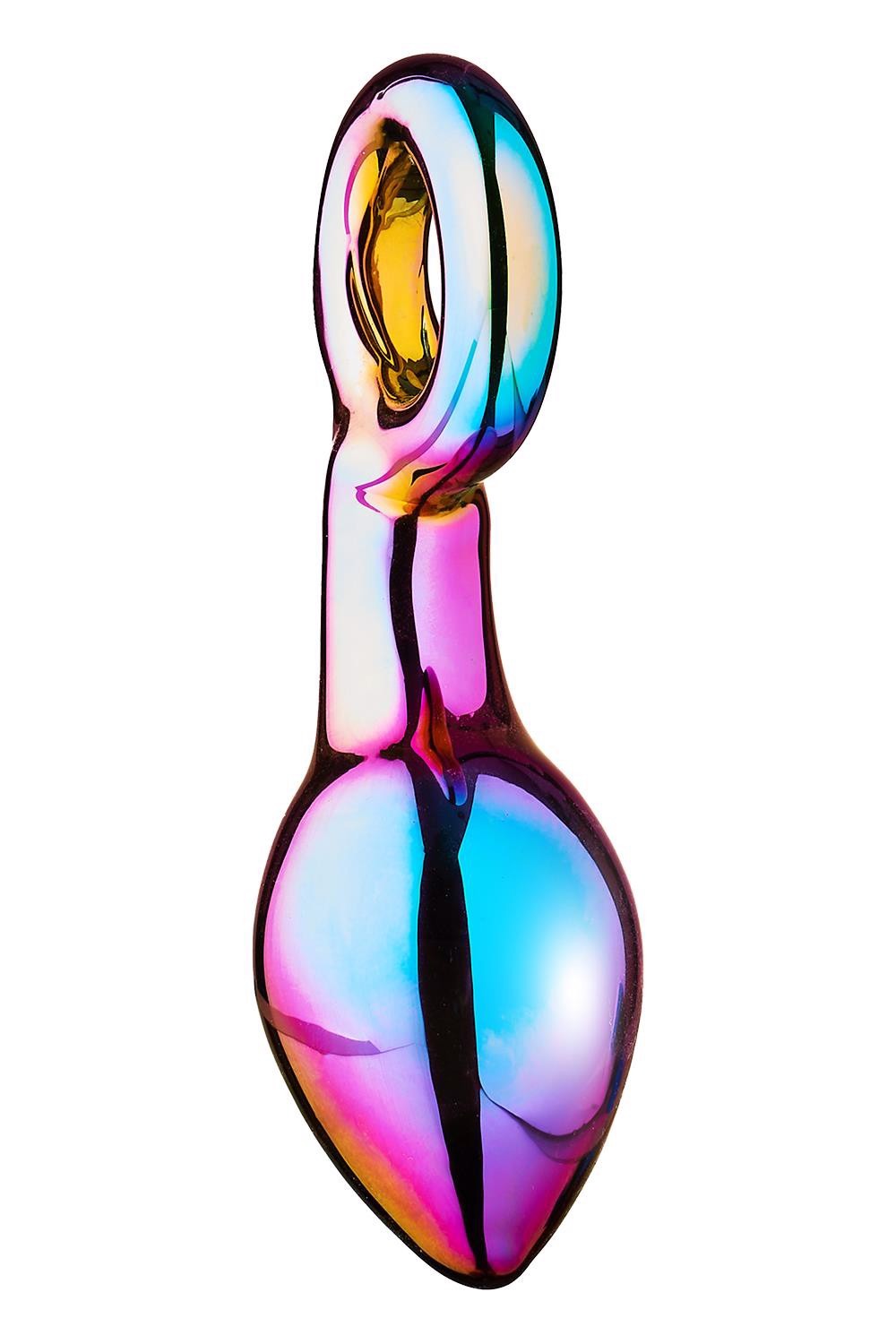 Анальний плаг із боросилікатного скла GLAMOUR GLASS CHUNKY RING PLUG