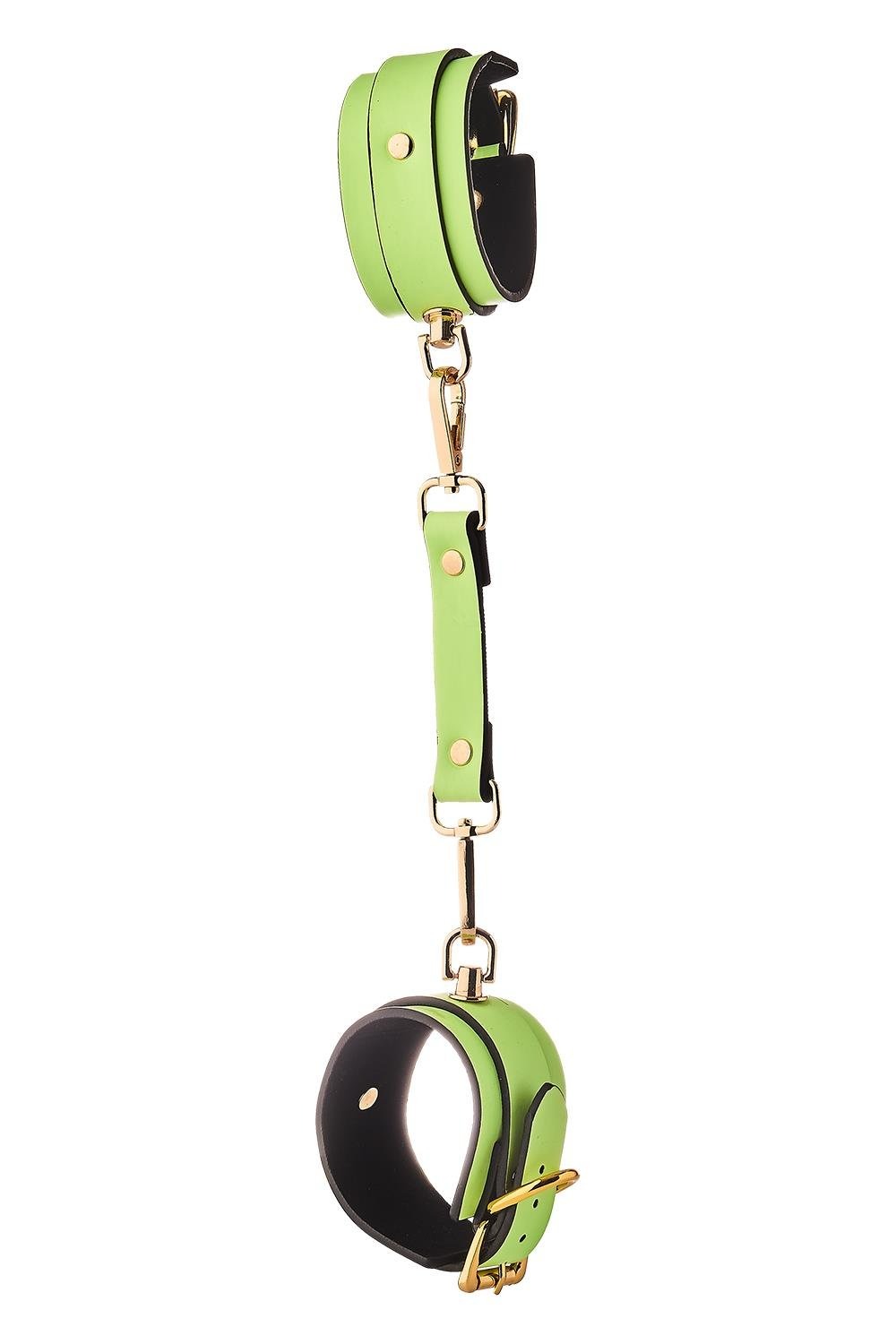 Наручники люминесцентные DreamToys Radiant Glow In The Dark с золотистой фурнитурой, зеленые