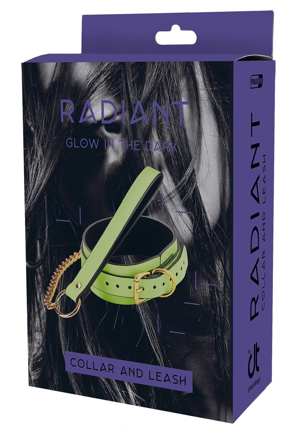 Нашийник з повідцем, що світиться у темряві Dream Toys Radiant Glow In The Dark Collar & Leash зелений