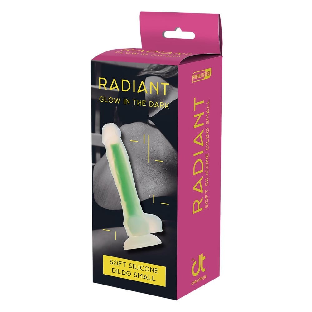 Фаллоімітатор люмінесцентний на присосці Dream Toys RADIANT Glow In The Dark зелений, S
