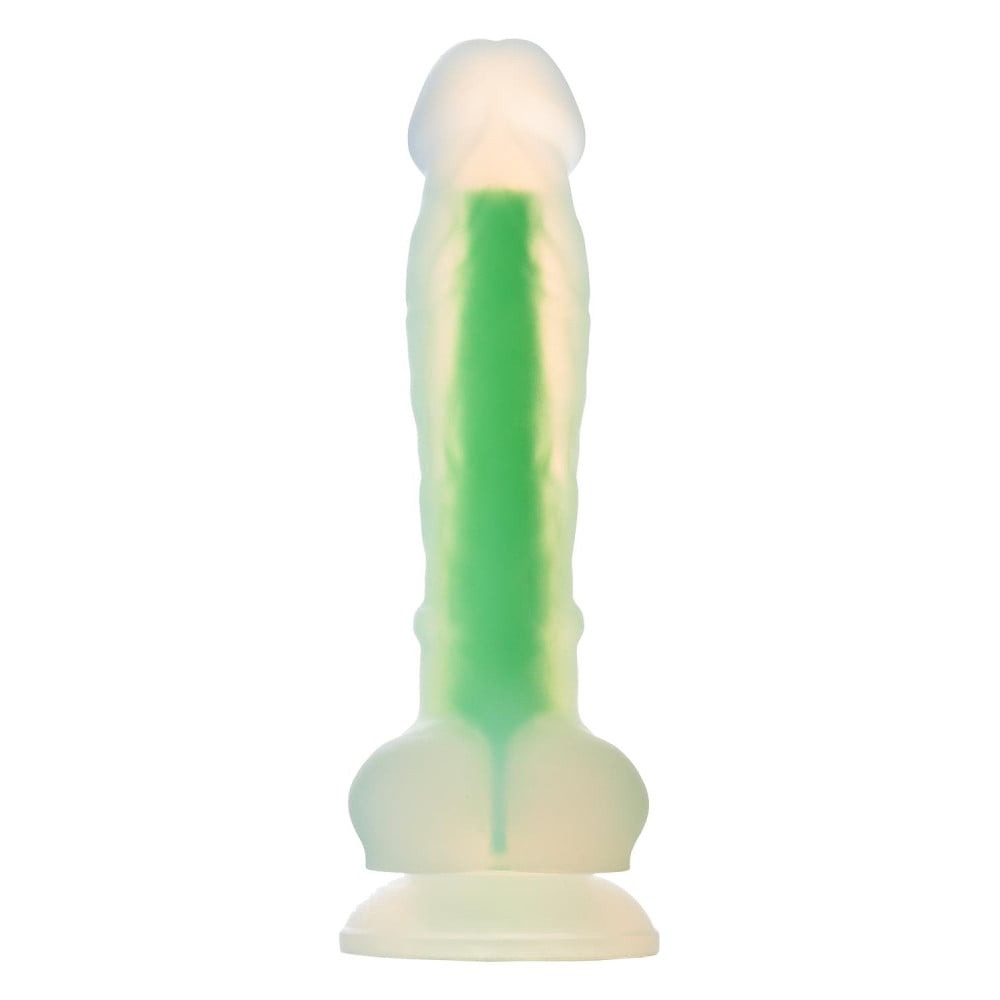 Фаллоімітатор люмінесцентний на присосці Dream Toys RADIANT Glow In The Dark зелений, S