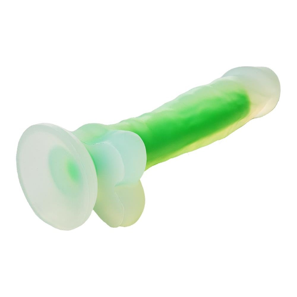 Фаллоімітатор люмінесцентний на присосці Dream Toys RADIANT Glow In The Dark зелений, S