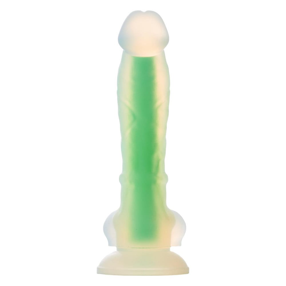 Фаллоімітатор люмінесцентний на присосці Dream Toys RADIANT Glow In The Dark зелений, S
